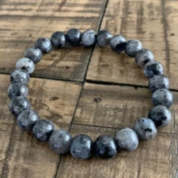 8mm Larvikite Chakra Bead Stretch Bracelet - Picture 7 of 8